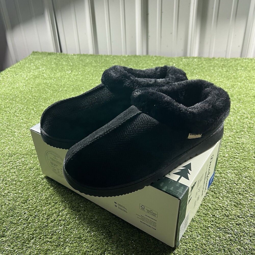 Dearfoams Women's Size L 9-10 Black Memory Foam Clog Slippers New In Box